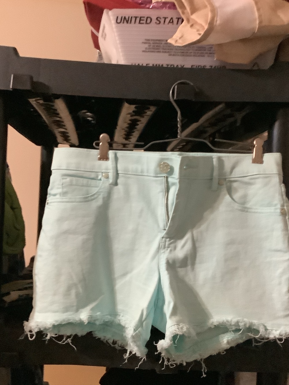 Lilly‎ Pulitzer light blue Denim Shorts with Frayed Hem